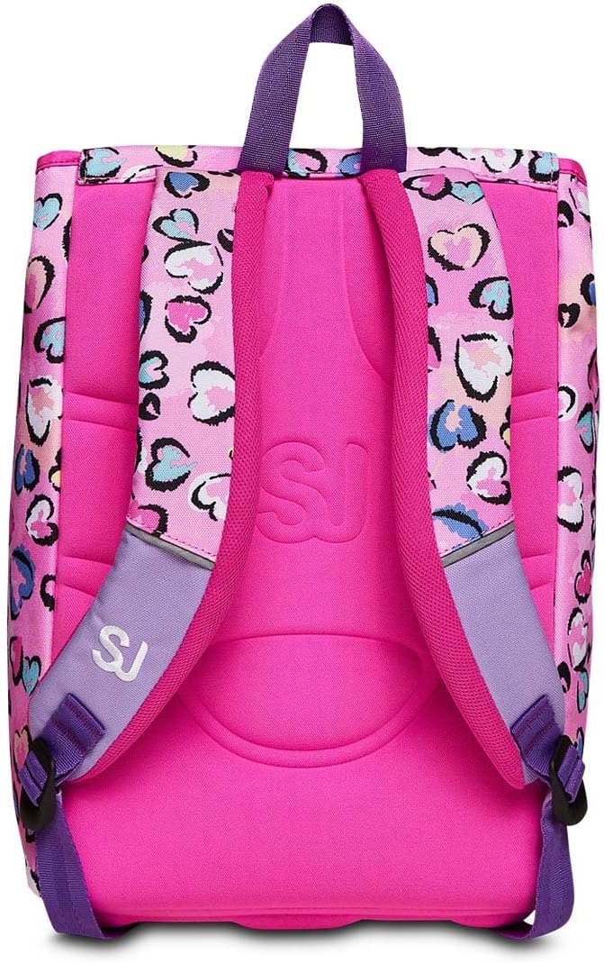SJ Rucksack für Schule, erweiterbar, gross, Fleecy Girl – Bär – Grundschule – Mädchen, Rebel Pink, T