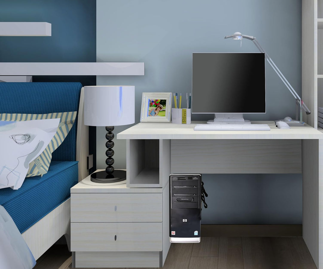 Techly 102239 PC-Halterung für Wand oder Schreibtisch, Schwarz