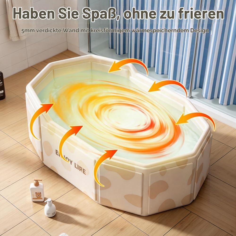 Faltbare Badewanne für Kinder,Grosse Kleinkindbadewanne, Tragbare Badewanne mit Ablassventil Platzsp