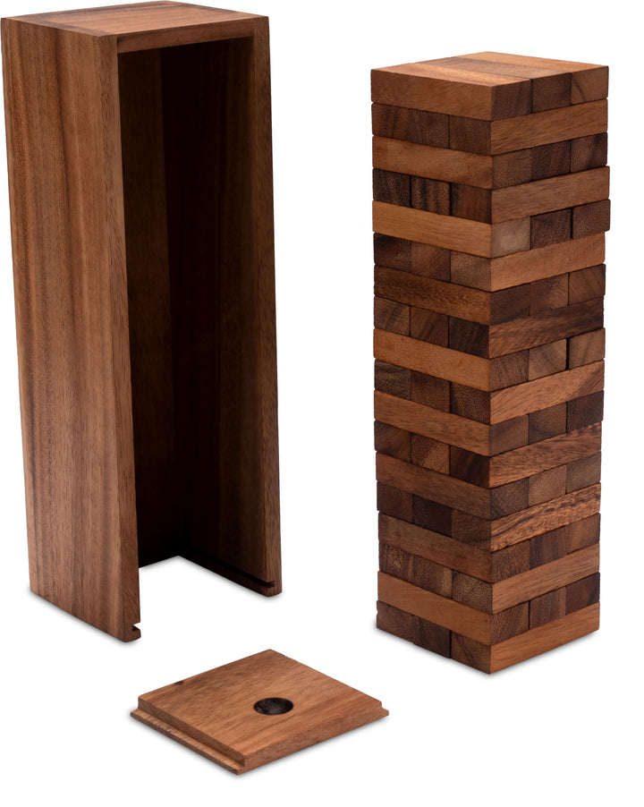 LOGOPLAY Wackel Turm Gr. XL - 30 cm Höhe - Condo - Holzturm - Geschicklichkeitsspiel - Gesellschafts