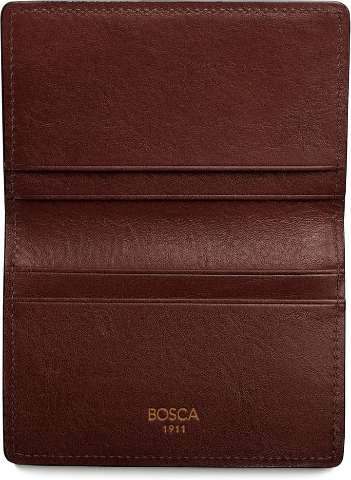 Bosca Visitenkartenetui für Herren, Dunkelbraun, 4" x 2.75" x 0.25", Dolce Collection - Visitenkarte