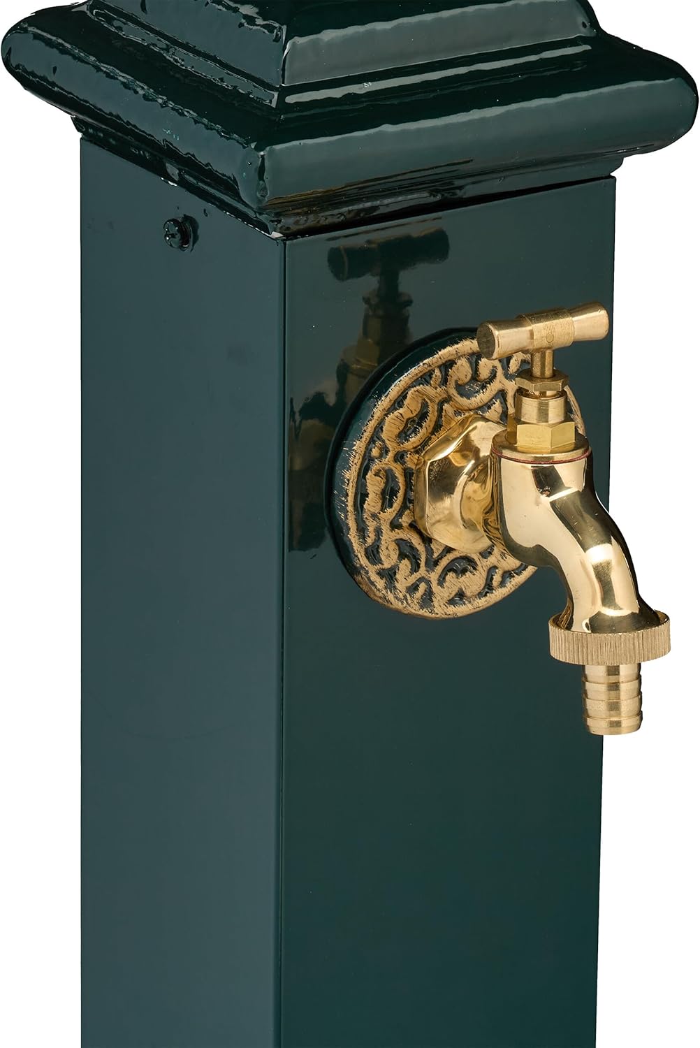 Relaxdays Standbrunnen Antik, mit Wasserhahn, HBT 86x19x23 cm, Wasserzapfsäule Garten, Terrasse, Zie