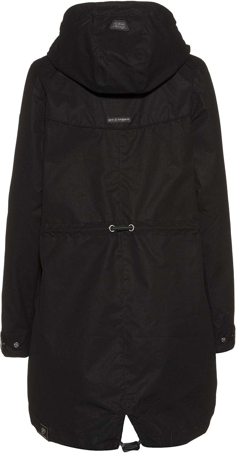 Ragwear CANNY Damen Frauen Parka,Mantel,Übergangsmantel mit Kapuze,Herbstmantel,wasserabweisend XS B