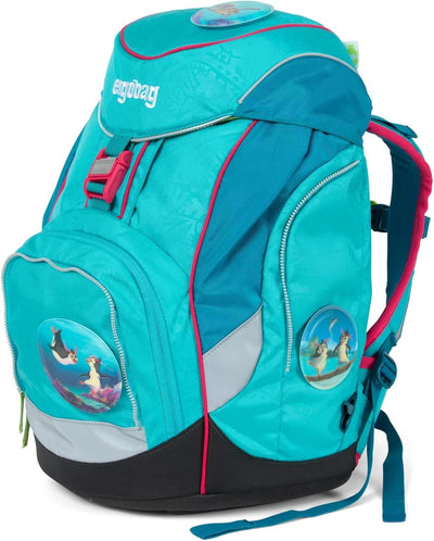 ergobag pack Set ergonomischer Schulrucksack, Set 6-teilig 20 Largo Bärgasus Glow - Lila