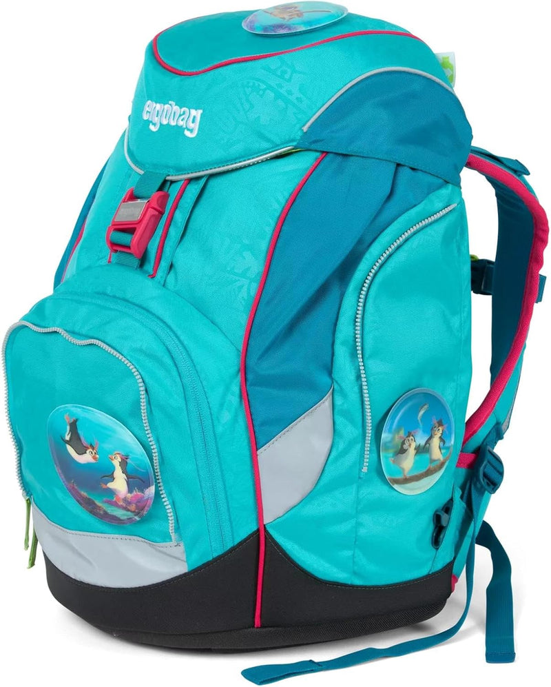 ergobag pack Set ergonomischer Schulrucksack, Set 6-teilig 20 Largo Bärgasus Glow - Lila