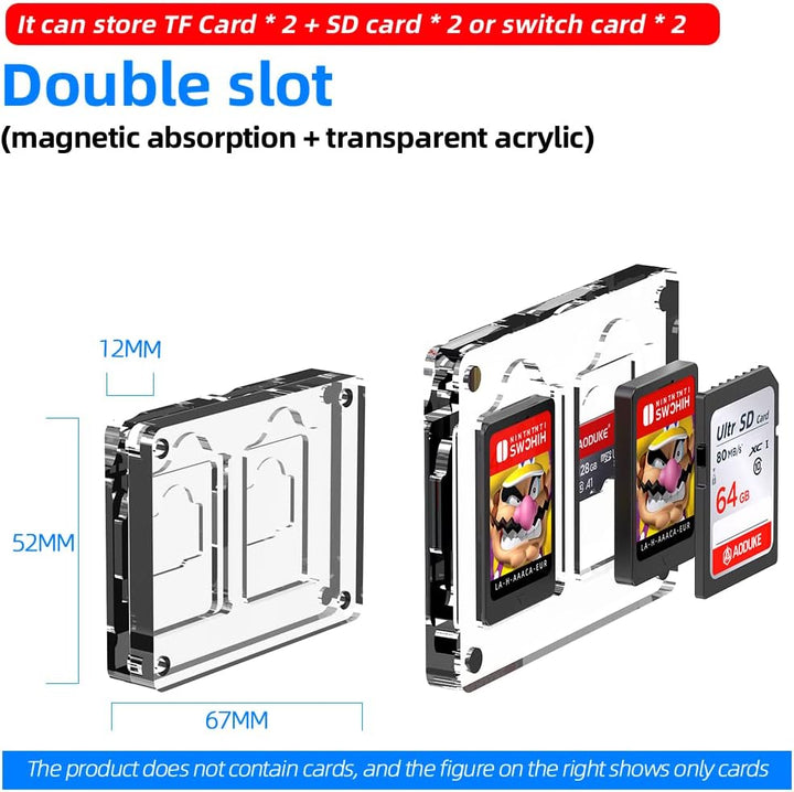 Magnetic Closure Switch Game Card Case and Micro SD TF Card Memory Card Storage Box Holder, Storage