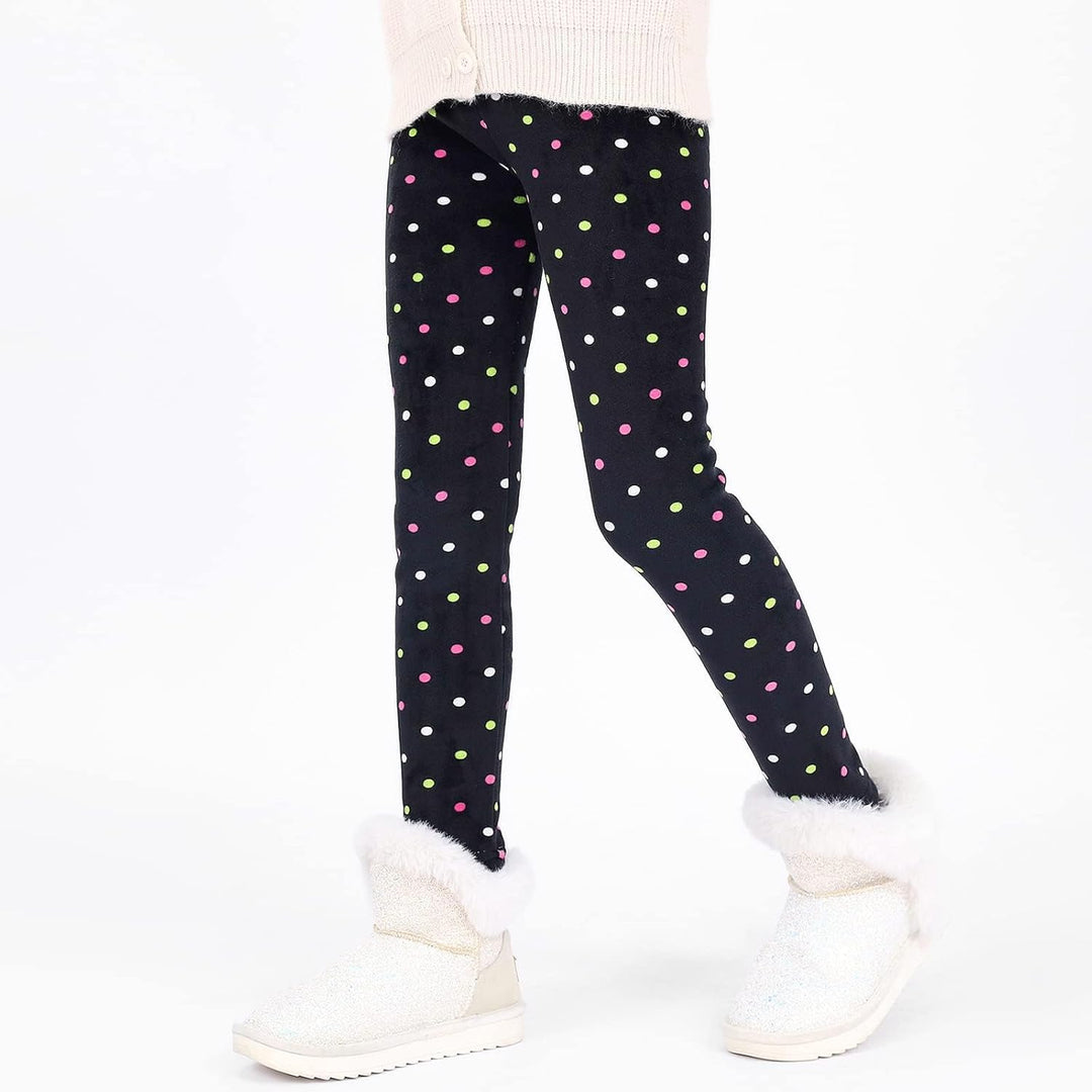 Auranso Thermo Leggings Mädchen Kinder Gefütterte Thermoleggings Winter Warme,2er-Pack 110-116 Bunte