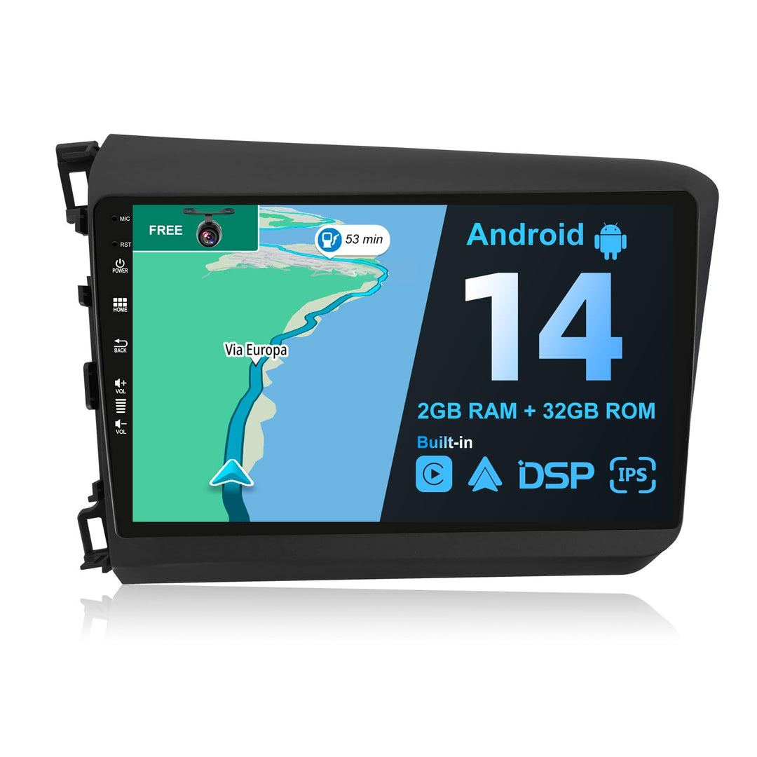 JOYX Android 13 IPS Autoradio Passt für Honda Civic (2012-2015) - Eingebautes CarPlay Android Auto -