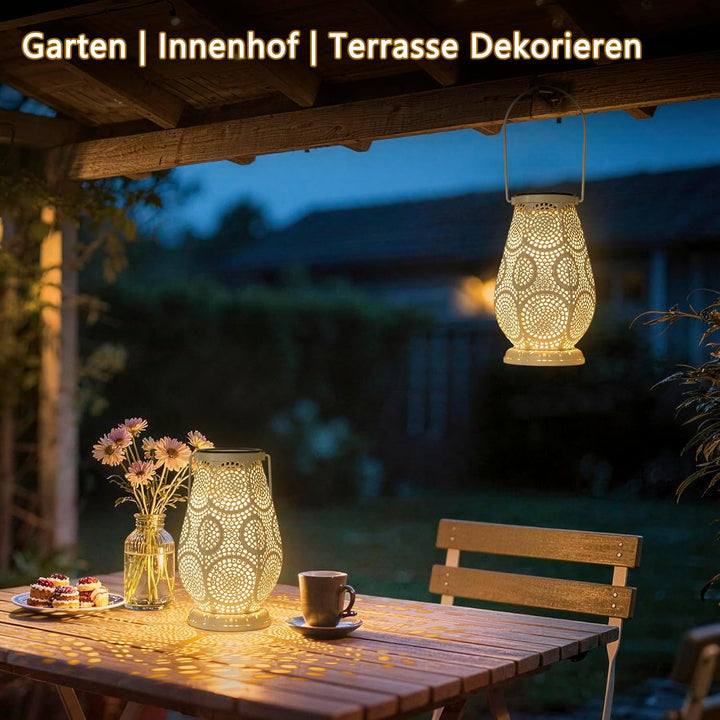 JOYCREATOR 2 Stück Solarlampen für Aussen Garten, IP65 Wasserdichte Solarlaterne für Aussen Hängend