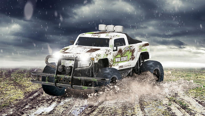 Revell 24643 RC Monster Truck 40MHz-Fernbedienung, ca. 36 cm, LED-Beleuchtung Monstertruck MUD SCOUT