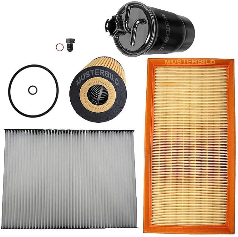 BESTPRICE Inspektionspaket Filterset mit 1x Ölfilter, 1x Luftfilter, 1x Innenraumfilter, 1x Kraftsto