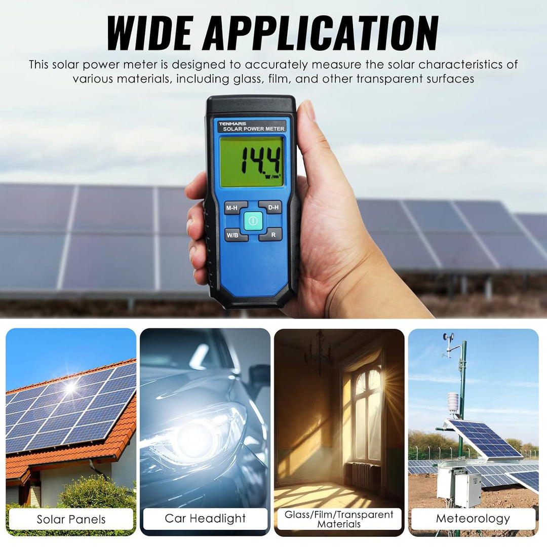 Handheld Digital Solar Leistung Meter (Pyranometer) 2000 W/m2, 634BTU / (ft2xh) Messung Solarstrahlu