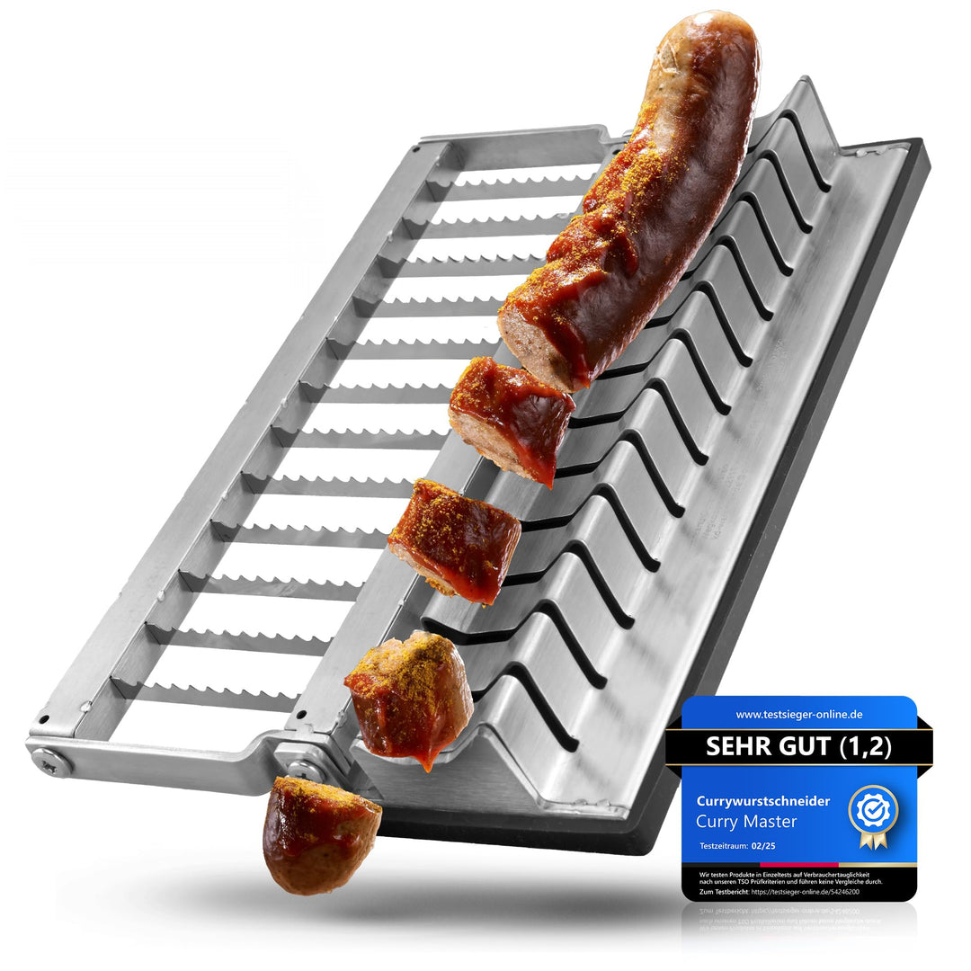 Edelstahl Currywurstschneider manuell – Wurstschneider für perfekte Currywurst & Bratwurst | Ultrasc