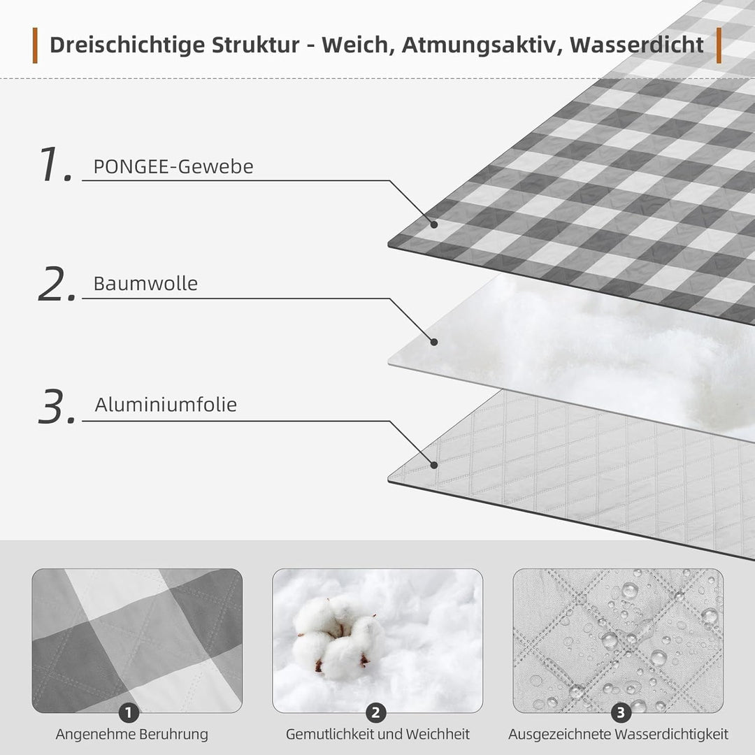 HAUSPROFI Picknickdecke 200x200cm, wasserdicht & isoliert - XXL Outdoor Decke für Picknick, Strand,