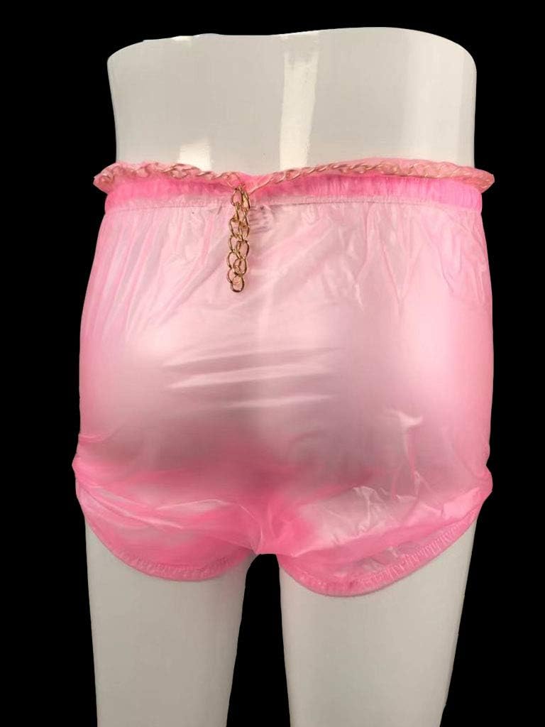 Haian ABDL Kunststoffhose zum Überziehen, Grösse XXL, Transparent Pink XXL Transparentes Pink, XXL T