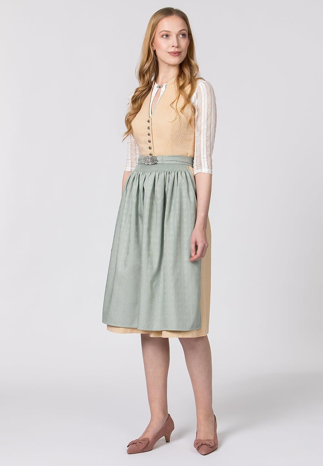 Stockerpoint Damen Dirndl Makena Kleid für besondere Anlässe 40 Gelb, 40 Gelb