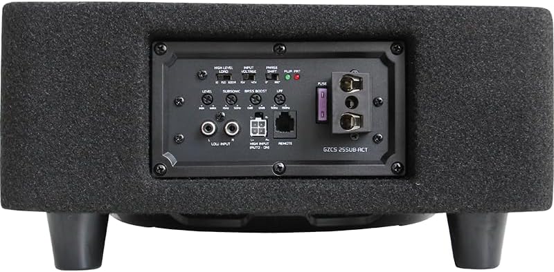 Ground Zero GZCS 25SUB-ACT Aktiv-Gehäusesubwoofer, 25 cm, 320/430 Watt, 50-150 Hz, 9-16 Volt, Downfi