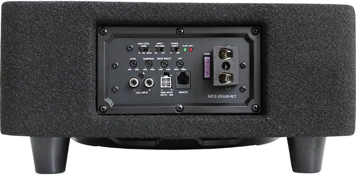 Ground Zero GZCS 25SUB-ACT Aktiv-Gehäusesubwoofer, 25 cm, 320/430 Watt, 50-150 Hz, 9-16 Volt, Downfi