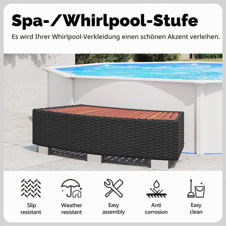 vidaXL Whirlpool Einstieg Trittstufe Treppe Whirlpooltreppe Pool Einstiegstreppe Einstiegshilfe Outd