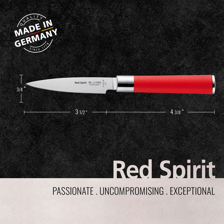 F. Dick Officemesser, Red Spirit (Messer mit Klinge 9 cm, X55CrMo14 Stahl, nichtrostend, 56° HRC) 81