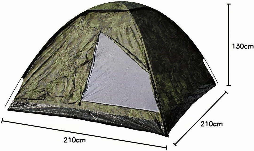MFH3 Personen Zelt Monodom Campingzelt Bundeswehr BW 210x210x130cm Trekking Czech Woodland, Czech Wo
