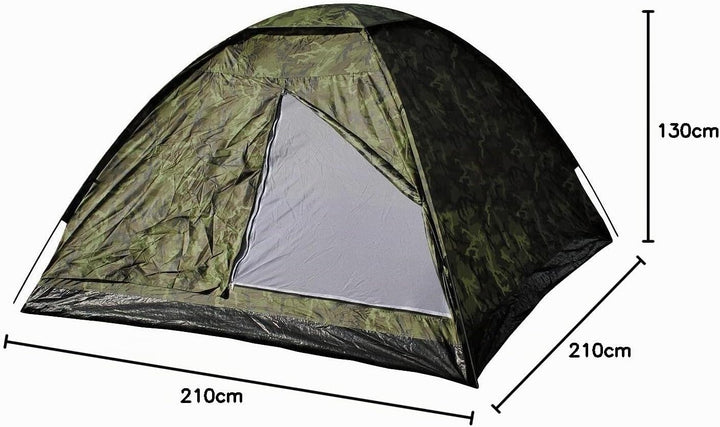 MFH3 Personen Zelt Monodom Campingzelt Bundeswehr BW 210x210x130cm Trekking Czech Woodland, Czech Wo