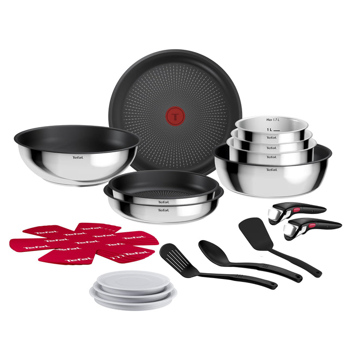 Tefal Ingenio Comfort Max 20-tlg. Kochgeschirr-Set, Titanium Antihaftversiegelung, stapelbar, platzs