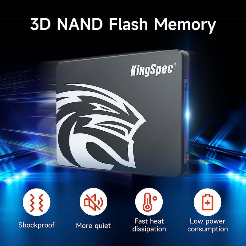 KingSpec 2TB 2.5" SATA SSD, SATA 3 SSD Festplatte Interni 3D NAND Flash, 2 5 Zoll ssd kompatibel mit