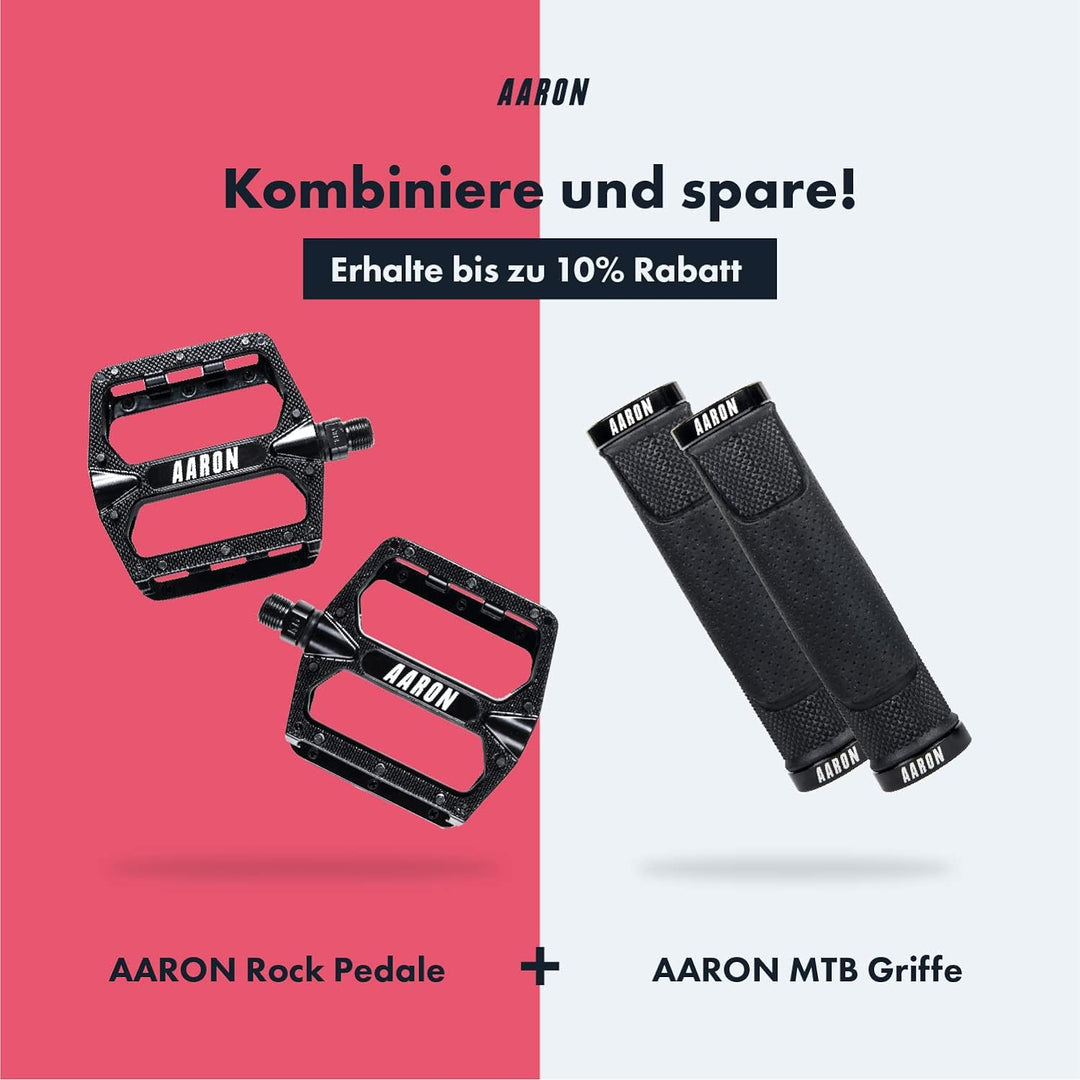 AARON Rock - MTB Pedale Fahrrad aus Alu mit abgedichteten Industrie-Kugellager, rutschfest durch aus