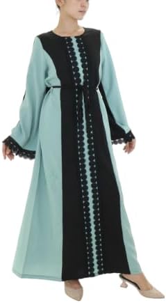 Musuly Djellaba für Damen 34 Grün und Schwarz, 34 Grün und Schwarz