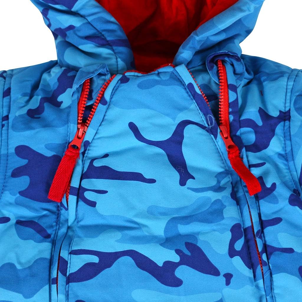 Baby Winter Overall Mit Kapuze Jungen Schneeanzüge mit Handschuhen und Füsslinge Warm Kleidungsset 6