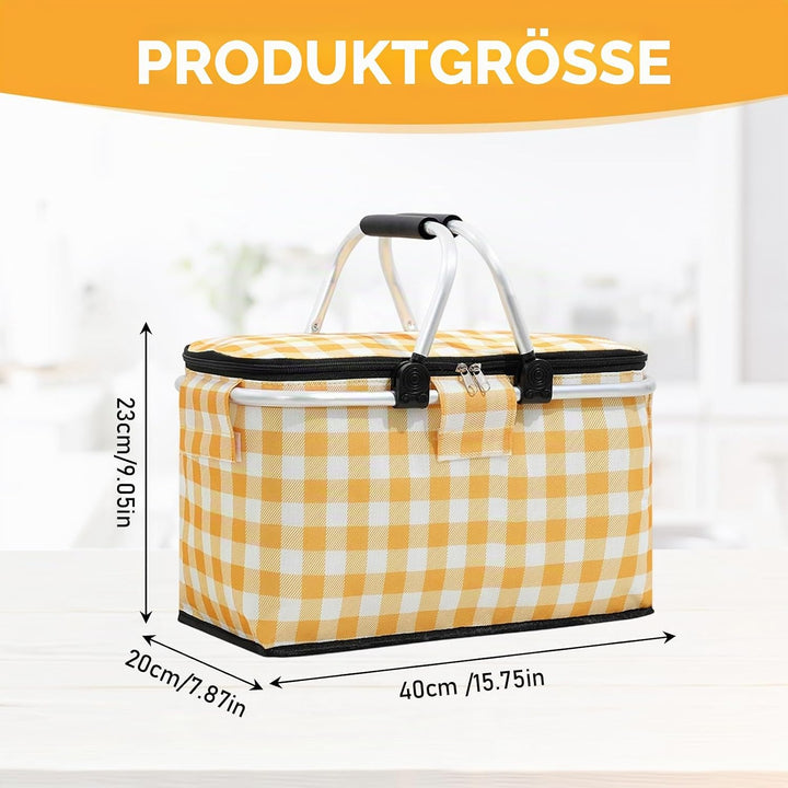 Einkaufskorb,Einkaufskorb Faltbar,Picknickkorb,Mit Reissverschluss Und Tragegriff,Kühltasche Faltbar
