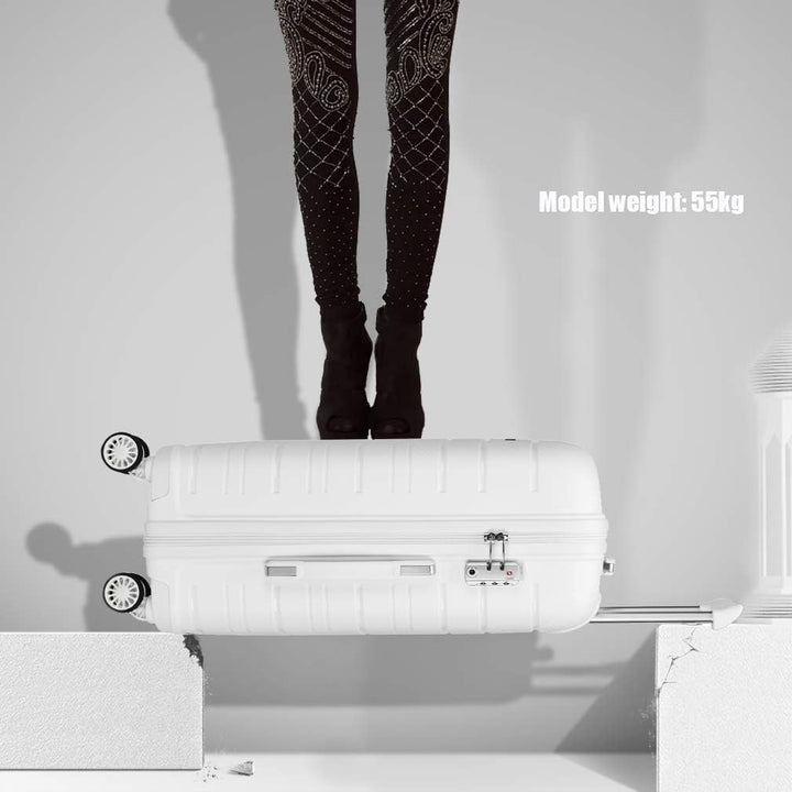 KONO Zwillingsrollen Reisekoffer TSA-Schloss 65cm Trolley Koffer Polypropylen Hartschale Rollkoffer 