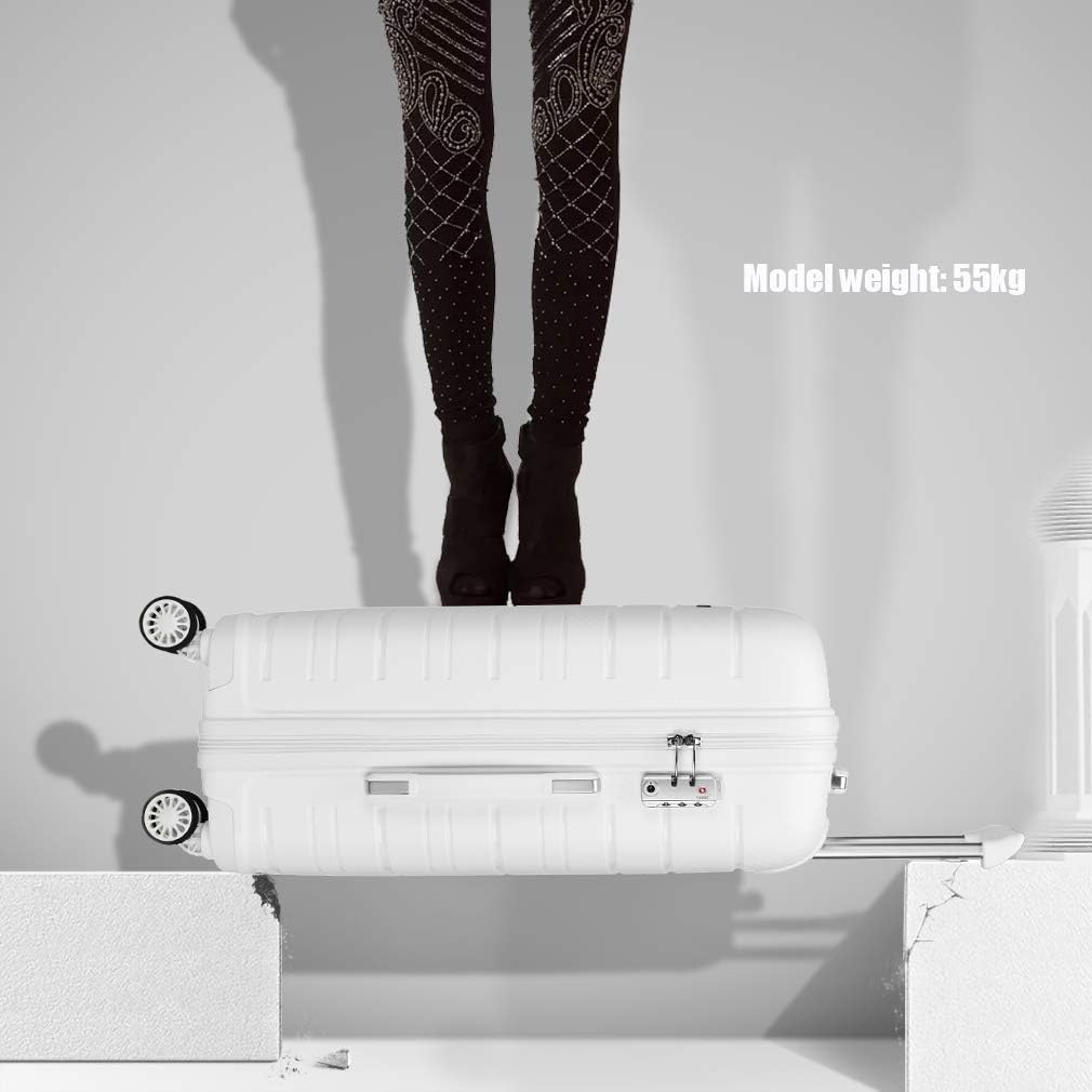 KONO Zwillingsrollen Reisekoffer TSA-Schloss Trolley Koffer Leichter Polypropylen Hartschale Rollkof