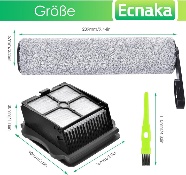 6 Stück Bürstenrolle Zubehör Ersatzteile für Tineco Floor ONE S5/Floor One S5 Pro 2 Nass- und Trocke
