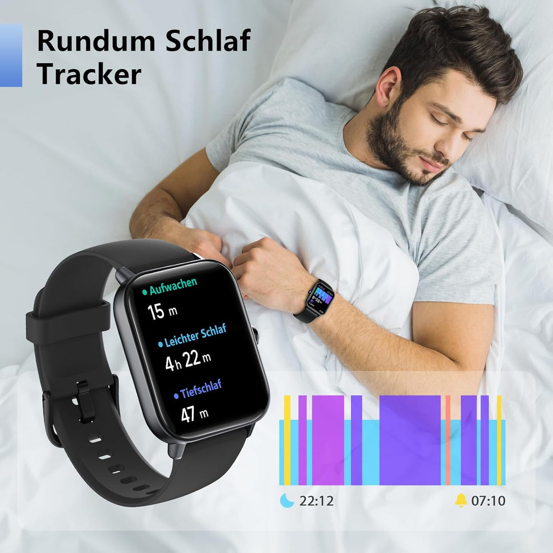 Smartwatch Damen mit Telefonfunktion, Alexa eingebaute 1.8'' Fitnessuhr Damen mit Herzfrequenz, SpO2