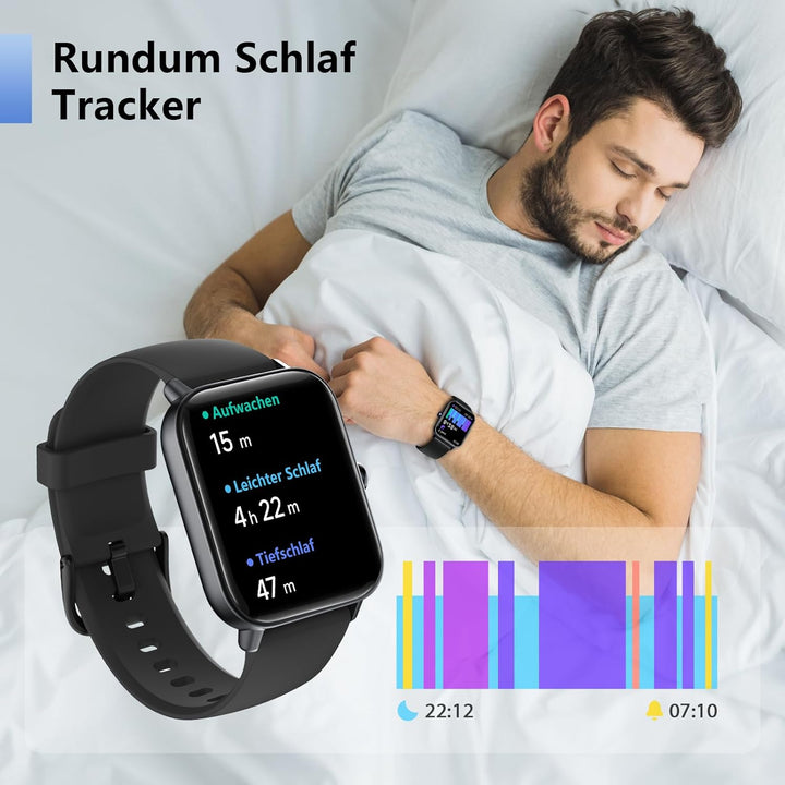 Smartwatch Damen mit Telefonfunktion, Alexa eingebaute 1.8'' Fitnessuhr Damen mit Herzfrequenz, SpO2