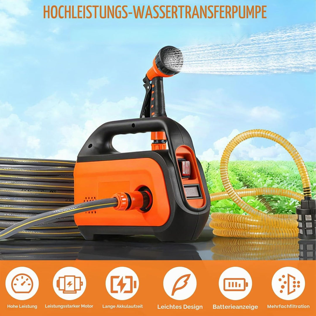 Roadtime Wasserpumpen für Makita 18V Akku(Ohne Akku),kabellose Gartenpumpe Tragbare Selbstansaugende