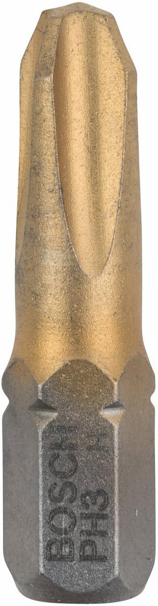 Bosch Professional Bit Max Grip für Phillips-Kreuzschlitzschrauben (PH3, Länge: 25 mm, 25 Stück) 25