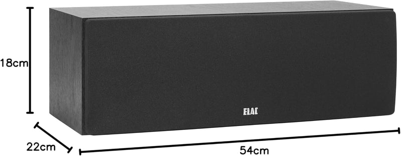 ELAC Debut 2.0 Center-Lautsprecher C5.2, Box für Musikwiedergabe über Stereo-Anlage, 5.1 Surround-So