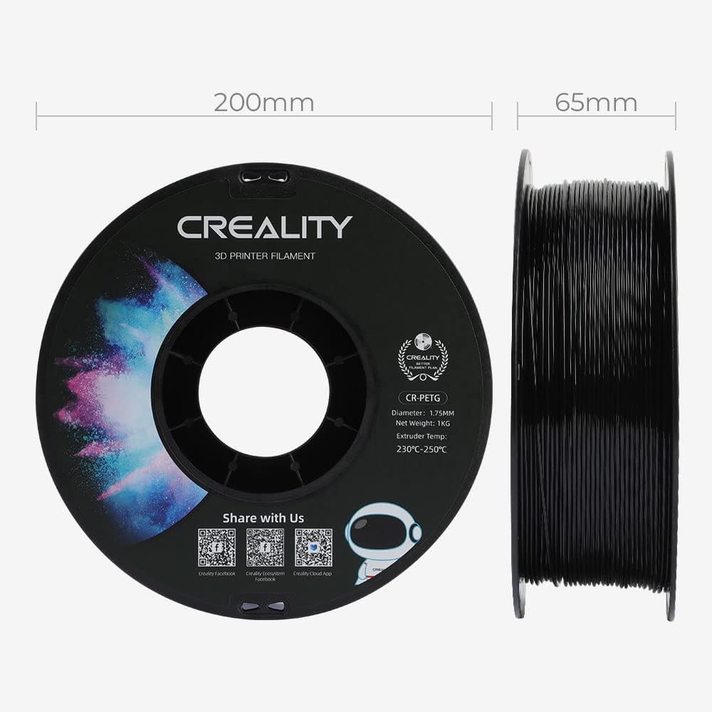 Creality CR-PETG 3D-Druckfilament 1,75 mm, Ausgezeichnete Zähigkeit, Hohe Präzision, Geruchlos, Ungi
