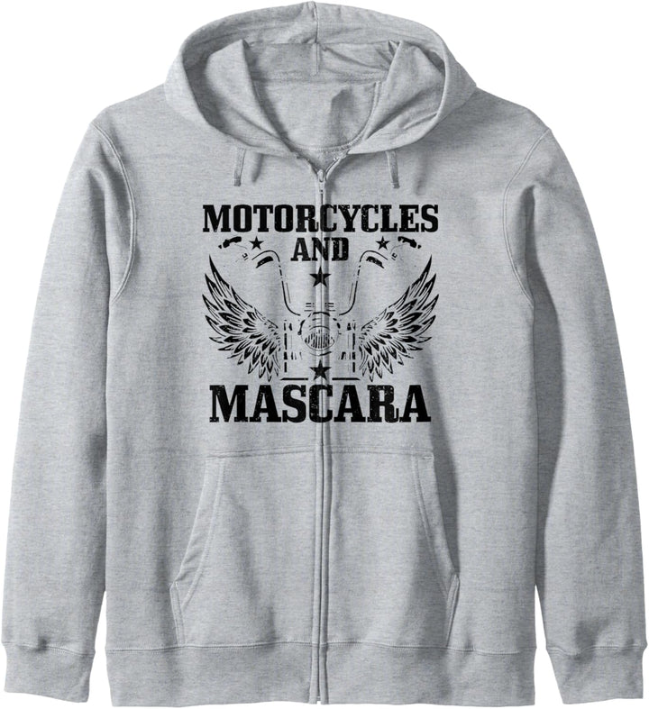 Motorräder Und Mascara Biker Girl Lustige Vintage-Biker Kapuzenjacke
