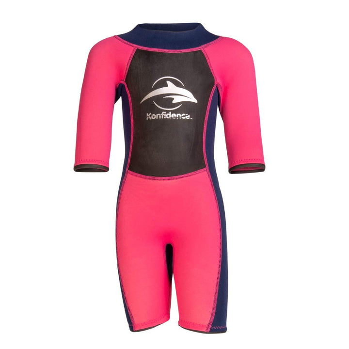 Konfidence Shortie Wetsuit Neopren Kinder Shortie Neoprenanzug PINK 9 - 10 Jahre (L)