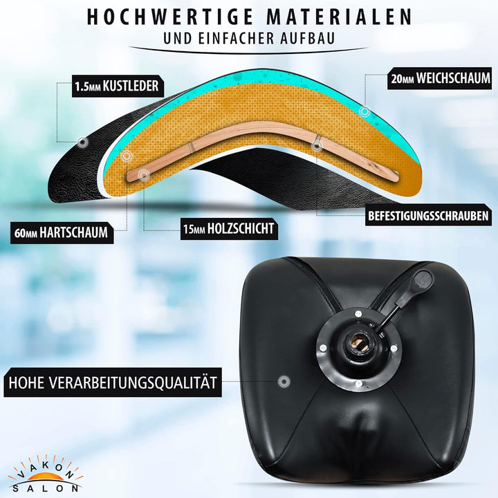 Premium Sattelhocker, Sattelstuhl für Rückenentlastung, Rollhocker höhenverstellbar von 55-75 cm mit