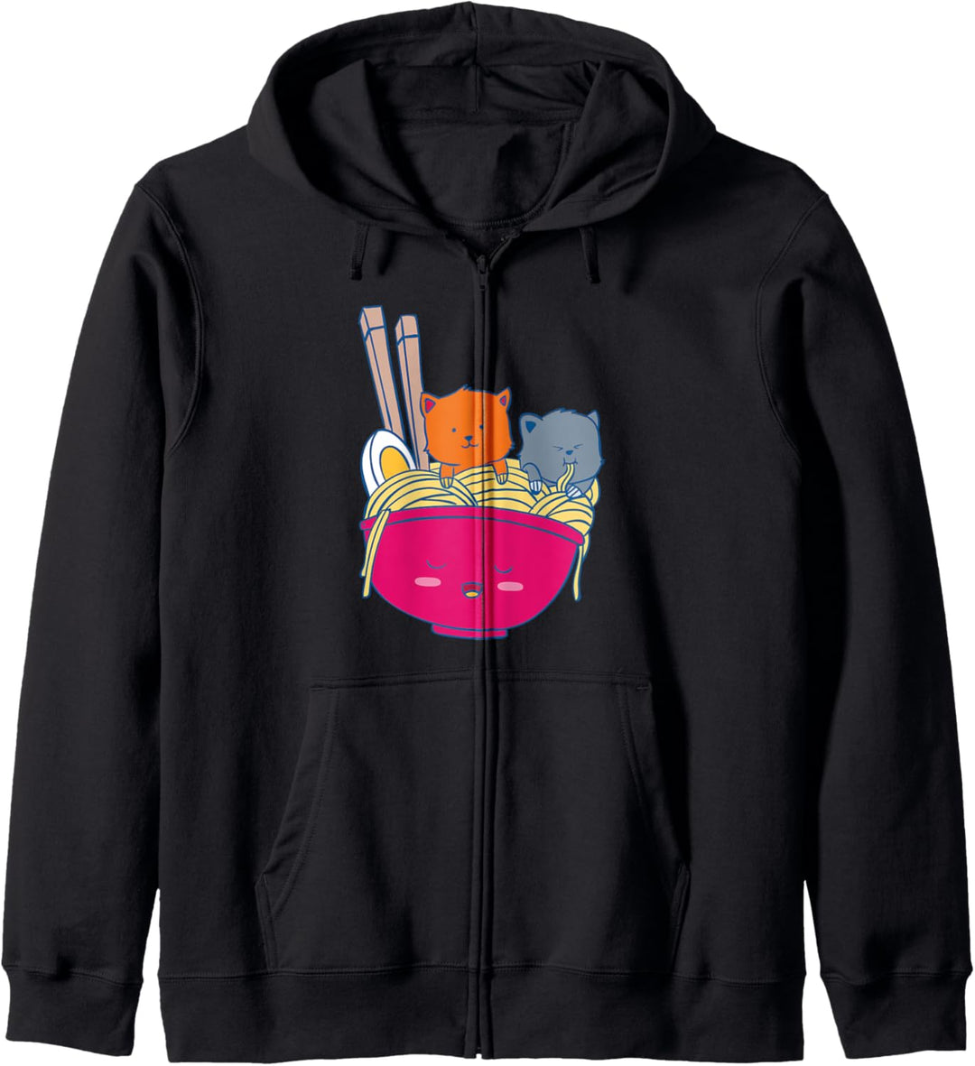 Ramen Nudel Korea Kawaii Anime Katzen Bowl Kapuzenjacke