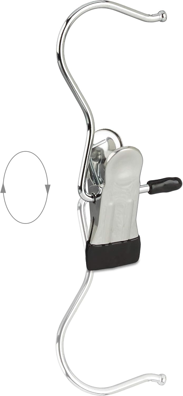 100 x Stiefelklammern gummiert, Stiefelaufhängung, Wäscheklammern, 360° drehbarer Haken, Hosenbügel,
