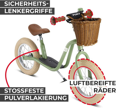 PUKY LR XL Classic | Sicheres, stylisches Laufrad | Lenker & Sattel höhenverstellbar | Für Kinder ab
