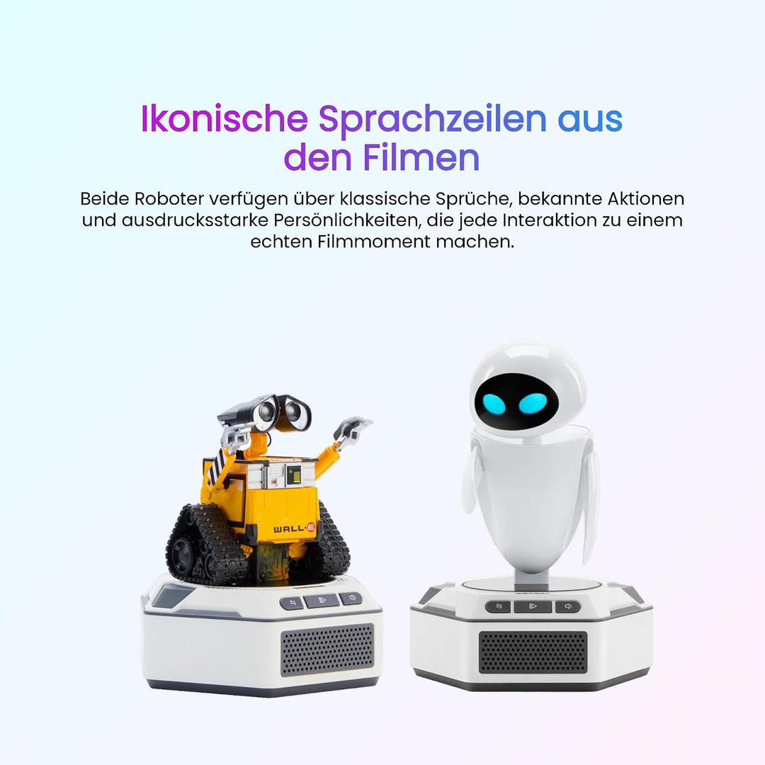Robosen WALL·E &amp; EVE Mini-Roboter Sammlerset – Interaktive Disney Pixar Smart-Roboter mit Stimme, Li