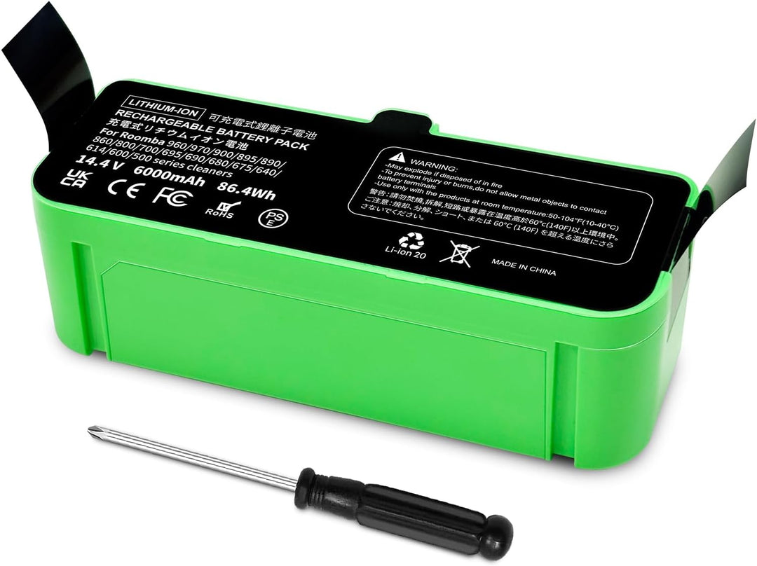 6000mAh Ersatzakku Kompatibel für iRobot Roomba 500 600 600 700 800 900 Serie für Roomba 960 981 970