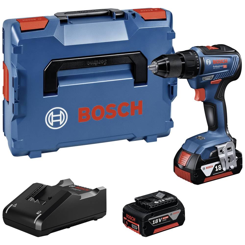 Bosch Professional Akkuschrauber GSR 18V-55 (2x 4,0 Ah Akku, 18 Volt System, max. Drehmoment: 55 Nm,